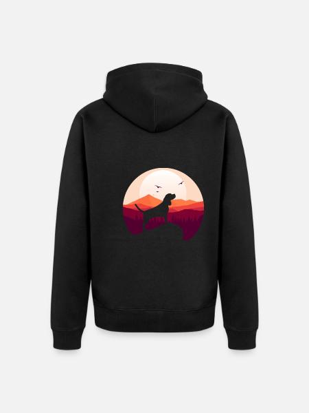 Beagle - Hunde Geschenk - Unisex Premium Bio Zip Hoodie - Schwarz