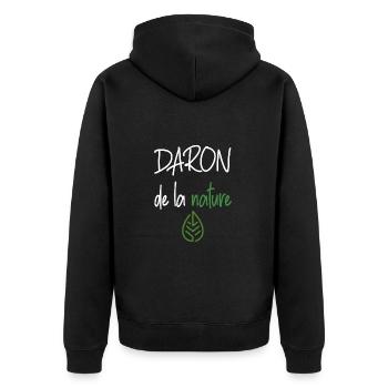 Daron de la nature t-shirt naturopathe - Veste à capuche bio Premium Unisexe - noir - Dos - Nico (187cm)