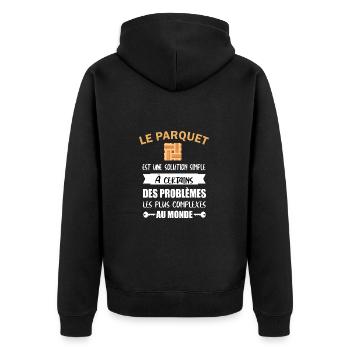 Le parquet est une solution simple t-shirt homme - Veste à capuche bio Premium Unisexe - noir - Dos - Nico (187cm)