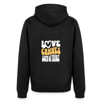 Love cannes south of france vacances t-shirt - Veste à capuche bio Premium Unisexe - noir - Dos - Nico (187cm)