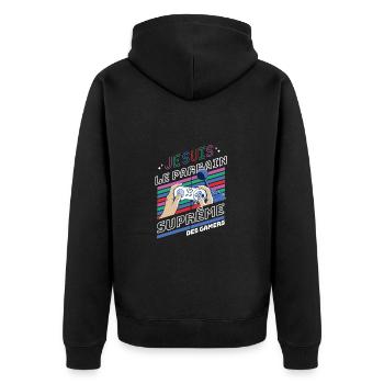je suis le parrain suprême des gamers t-shirt - Veste à capuche bio Premium Unisexe - noir - Dos - Nico (187cm)