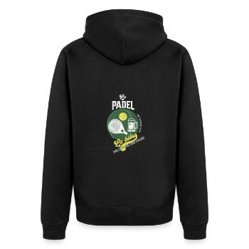 Le padel me donne soif la bière me donne des ailes - Veste à capuche bio Premium Unisexe - noir - Dos - Nico (187cm)