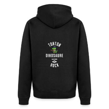 Tonton Dinosaure le roi du rock musicien t-shirt - Veste à capuche bio Premium Unisexe - noir - Dos - Nico (187cm)