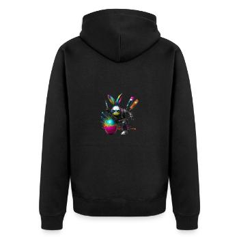 Future Technology Easter with Easter Egg - Unisex Premium Organic Zip Hoodie - black - Back - Nico (187cm)