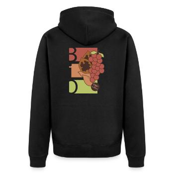 Fruits biologiques Icône de fruits Alimentation saine Icône d’alimentation - Veste à capuche bio Premium Unisexe - noir - Dos - Nico (187cm)