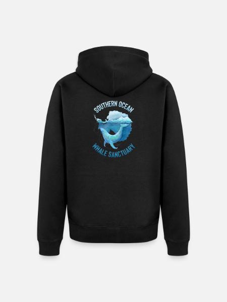 Southern Ocean Whale Sanctuary - Unisex Premium Bio Zip Hoodie - Schwarz