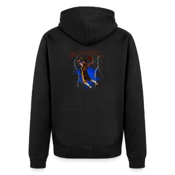 Lightning Dunk: Electric Basketball - Unisex Premium Organic Zip Hoodie - black - Back - Nico (187cm)