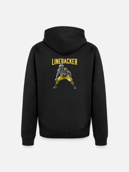 Linebacker Kraft Football-Design - Unisex Premium Bio Zip Hoodie - Schwarz