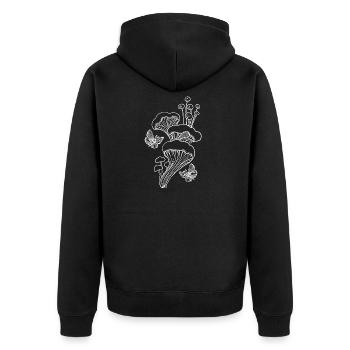 Art de lignes de champignon - Veste à capuche bio Premium Unisexe - noir - Dos - Nico (187cm)