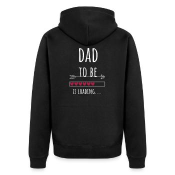 Papa sera Papa Père Cadeau d’annonce - Veste à capuche bio Premium Unisexe - noir - Dos - Nico (187cm)