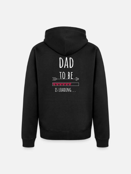 Dad to be Papa Vater Ankündigung Geschenk - Premium økologisk unisex-hættejakke - sort