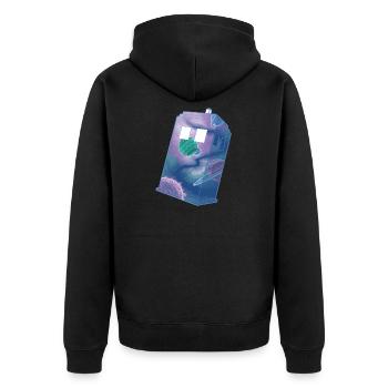 All The Wonders - Unisex Premium Organic Zip Hoodie - black - Back - Nico (187cm)