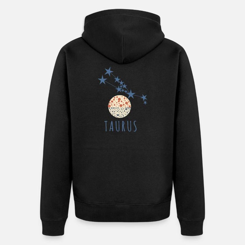 Das Sternbild Stier - Unisex Premium Bio Zip Hoodie - Schwarz