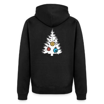 Arbre de Noël Symbole Boules Couleurs Icône Forêt De Sapin - Veste à capuche bio Premium Unisexe - noir - Dos - Nico (187cm)