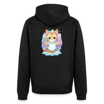 Mignon bébé chat - Veste à capuche bio Premium Unisexe - noir - Dos - Nico (187cm)