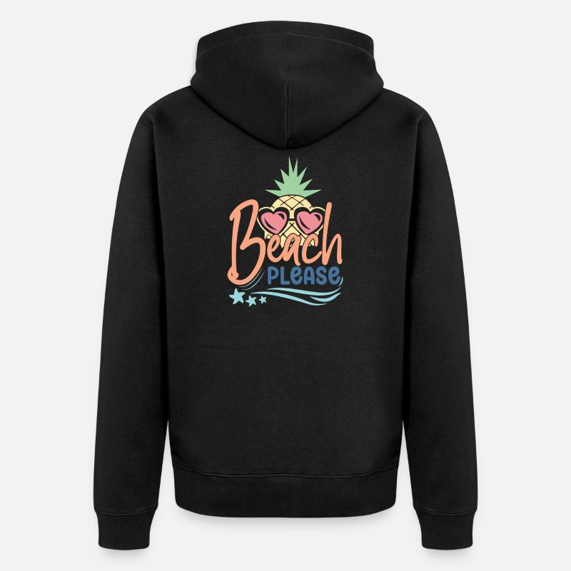 Plage s’il vous plaît - Veste à capuche bio Premium Unisexe - noir