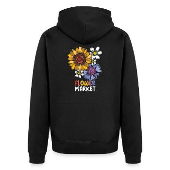 Flower Market Flowers Collage Colorful Colors Icon - Unisex Premium Organic Zip Hoodie - black - Back - Nico (187cm)