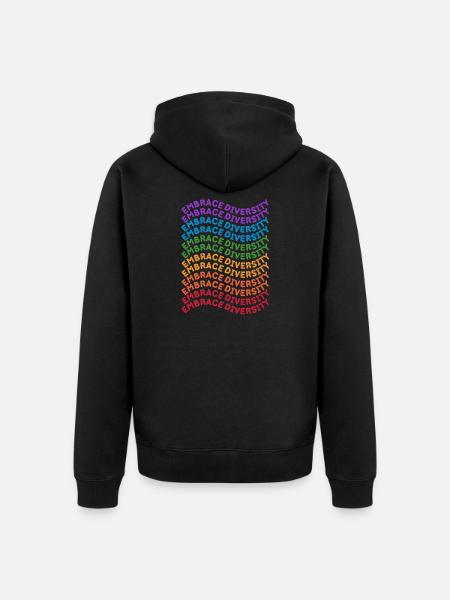 Embrasser la diversité - Veste à capuche bio Premium Unisexe - noir