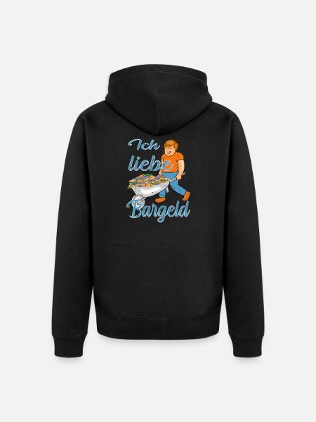 Bargeld Geld - Unisex Premium Bio Zip Hoodie - Schwarz