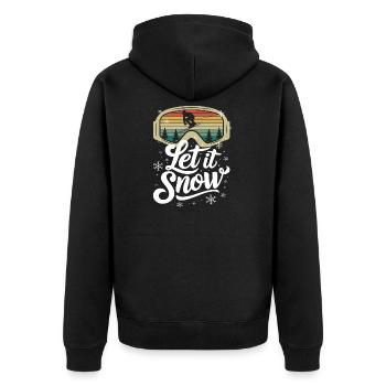 Let It Snow Ski Winterlandschaft Schneelandschaft - Unisex Premium Bio Zip Hoodie - Schwarz - Hinten - Nico (187cm)