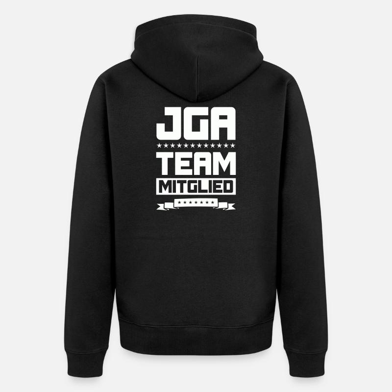 JGA TEAM MITGLIED - Unisex Premium Bio Zip Hoodie - Schwarz