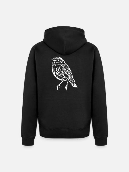 Bird T-shirt Gift Idea Christmas - Unisex Premium Organic Zip Hoodie - black