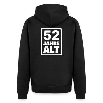 52 - Unisex Premium Bio Zip Hoodie - Schwarz - Hinten - Nico (187cm)