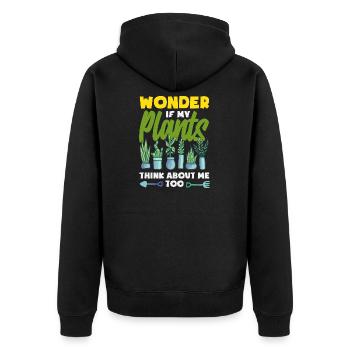 Garten- Und Pflanzenliebhaber Geschenke - Unisex Premium Bio Zip Hoodie - Schwarz - Hinten - Nico (187cm)