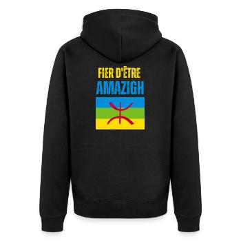fier d'être Amazigh - Veste à capuche bio Premium Unisexe - noir - Dos - Nico (187cm)
