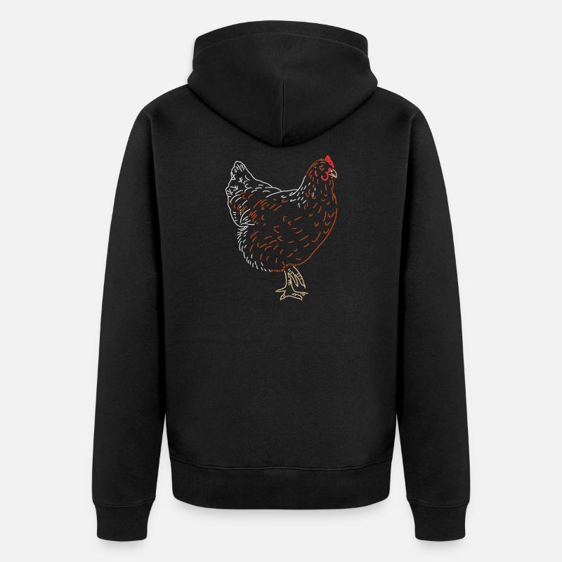 Hahn oder Henne - Unisex Premium Bio Zip Hoodie - Schwarz