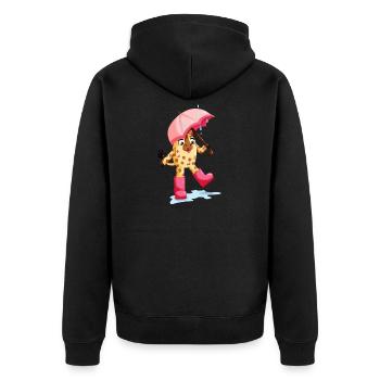 Lina la girafe sous la pluie - Veste à capuche bio Premium Unisexe - noir - Dos - Nico (187cm)