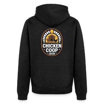 Chicken Coop Crew Chicken Keeper Chicken - Unisex Premium Organic Zip Hoodie - black - Back - Nico (187cm)