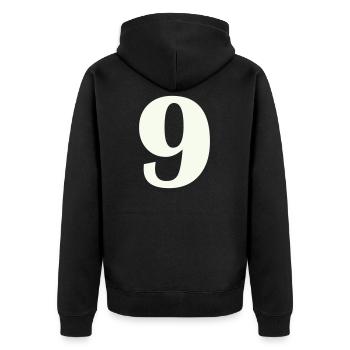 9 - Unisex Premium Organic Zip Hoodie - black - Back - Nico (187cm)