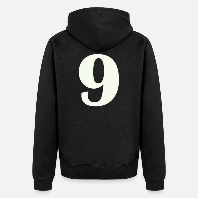 9 - Unisex Premium Bio Zip Hoodie - Schwarz