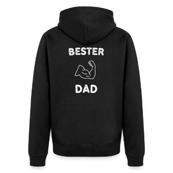 Best Dad - Unisex Premium Organic Zip Hoodie - black - Back - Nico (187cm)
