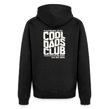 Cool Dads Club - Papa Vatertag Geschenk - Unisex Premium Bio Zip Hoodie - Schwarz - Hinten - Nico (187cm)