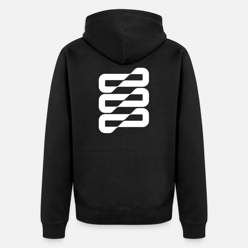 Flowwave Stripes Abstract - Unisex Premium Organic Zip Hoodie - black