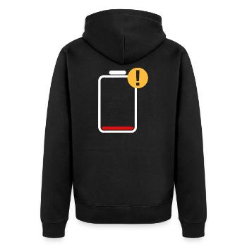 Batterie faible - Veste à capuche bio Premium Unisexe - noir - Dos - Nico (187cm)