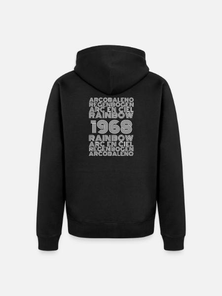 Regenbogen 1968 - Unisex Premium Bio Zip Hoodie - Schwarz