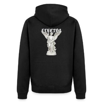 Elektro-Engel-Statue Gothic - Unisex Premium Bio Zip Hoodie - Schwarz - Hinten - Nico (187cm)