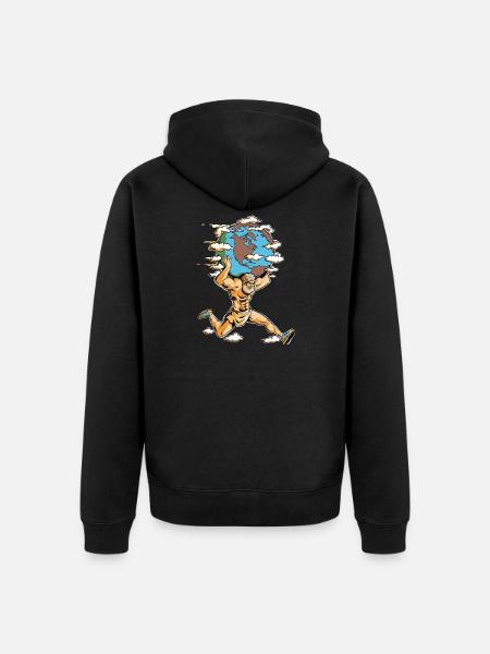 Mythischer Erdtragender Läufer - Unisex Premium Bio Zip Hoodie - Schwarz