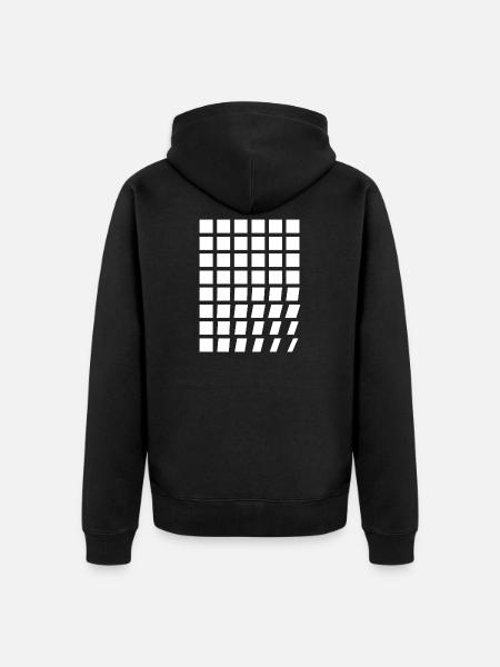 Diagonalgitter-Mosaik - Unisex Premium Bio Zip Hoodie - Schwarz