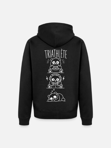 Triathlète Gaming Gamer - Unisex Premium Bio Zip Hoodie - Schwarz