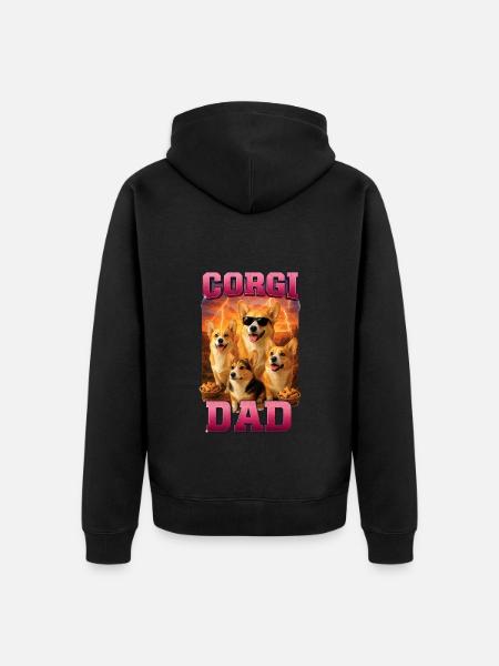 Corgi - Unisex Premium Bio Zip Hoodie - Schwarz