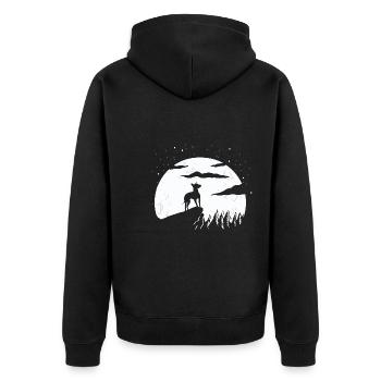 American Hairless Terrier Dog - Unisex Premium Organic Zip Hoodie - black - Back - Nico (187cm)