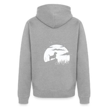Australian Terrier - Unisex Premium Organic Zip Hoodie - heather grey - Back - Nico (187cm)