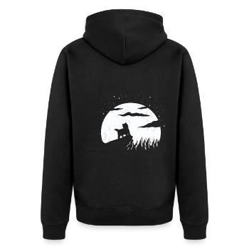 Cairn Terrier - Unisex Premium Bio Zip Hoodie - Schwarz - Hinten - Nico (187cm)