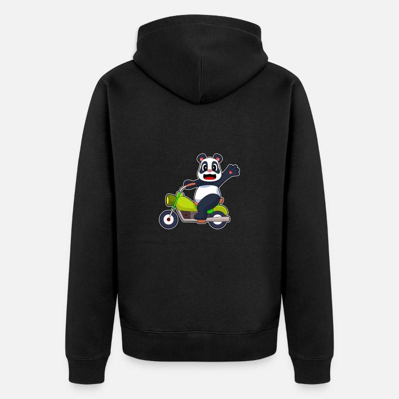 Moto Panda - Veste à capuche bio Premium Unisexe - noir