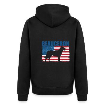 Beauceron - Unisex Premium Bio Zip Hoodie - Schwarz - Hinten - Nico (187cm)