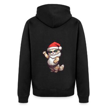 Funny Cat Sunglasses Christmas Cats - Unisex Premium Organic Zip Hoodie - black - Back - Nico (187cm)